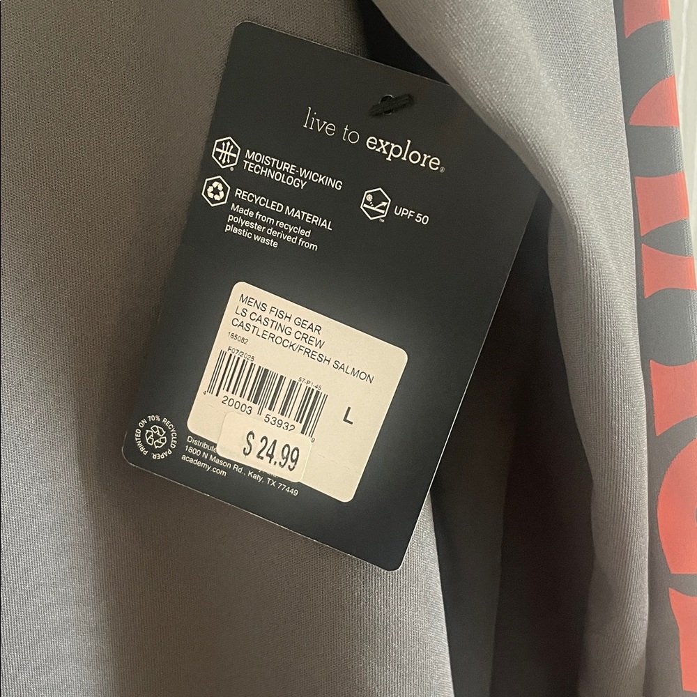 Magellan Outdoors Charcoal Long Sleeve Tee - Picture 5 of 6